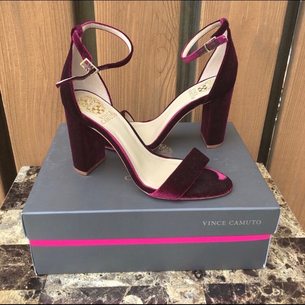 Vince Camuto Berry Velvet Block Heels